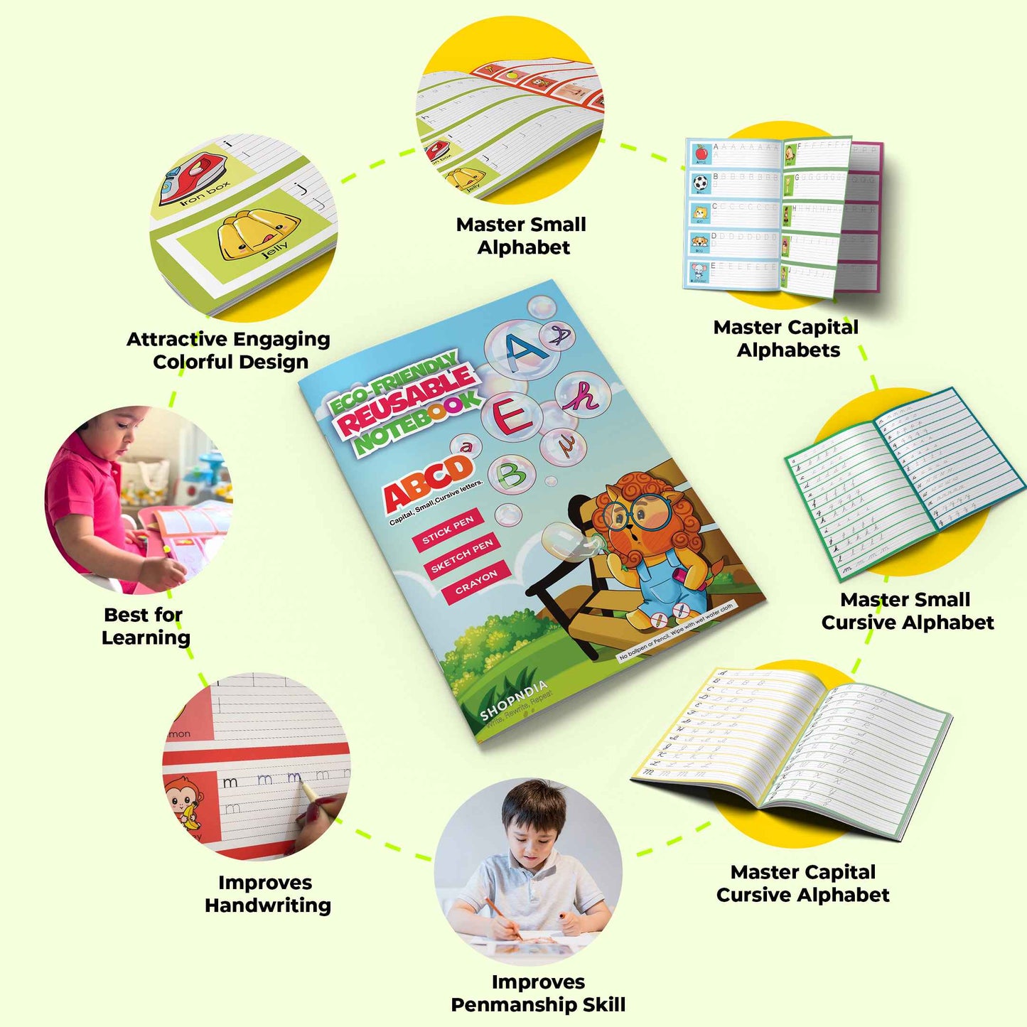 Gujarati Combo Eco Friendly Reusable Notebooks for Handwriting & Learning Skills Improvement RR