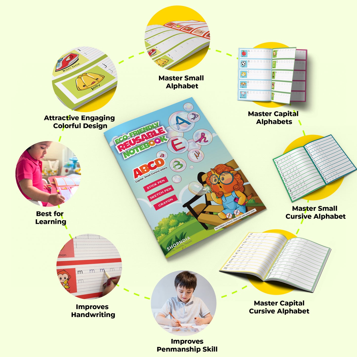 Shopndia Eco Friendly Reusable Notebooks Hindi Combo RR