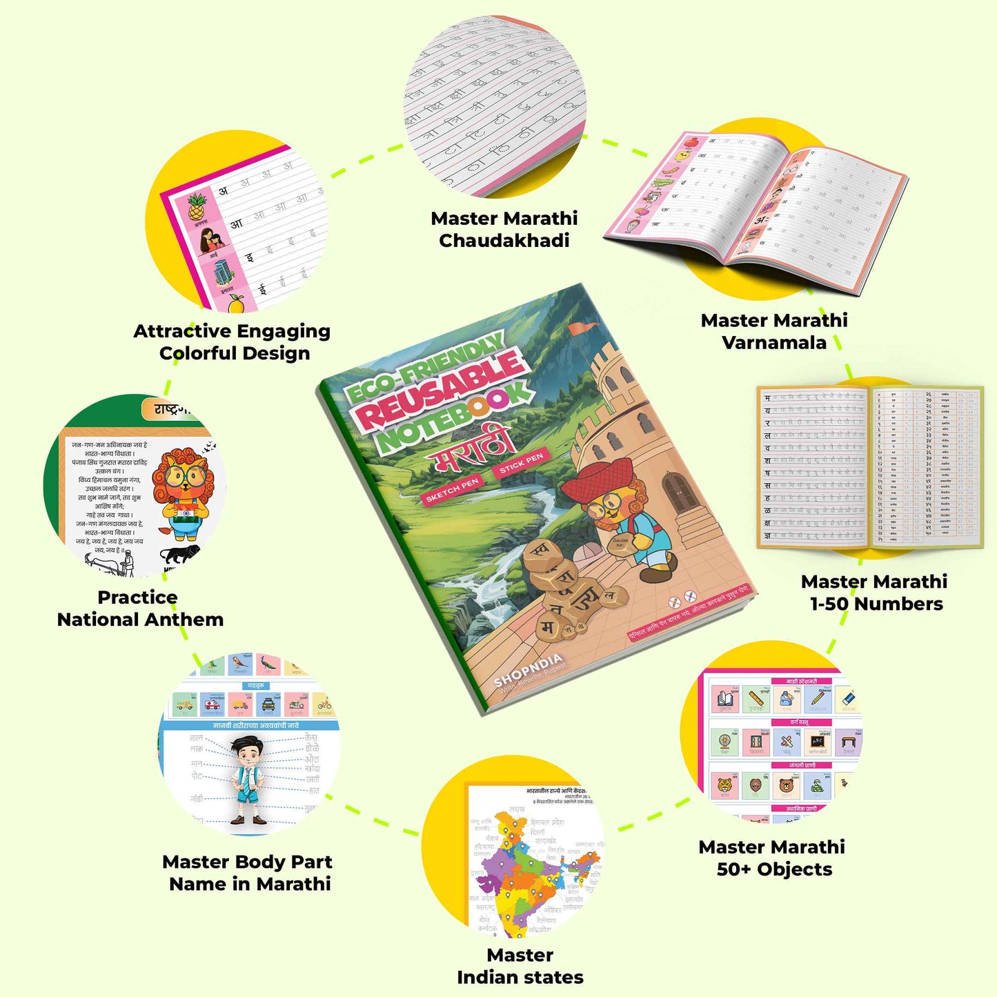 Marathi Combo Eco Friendly Reusable Set for Handwriting Improvement RR