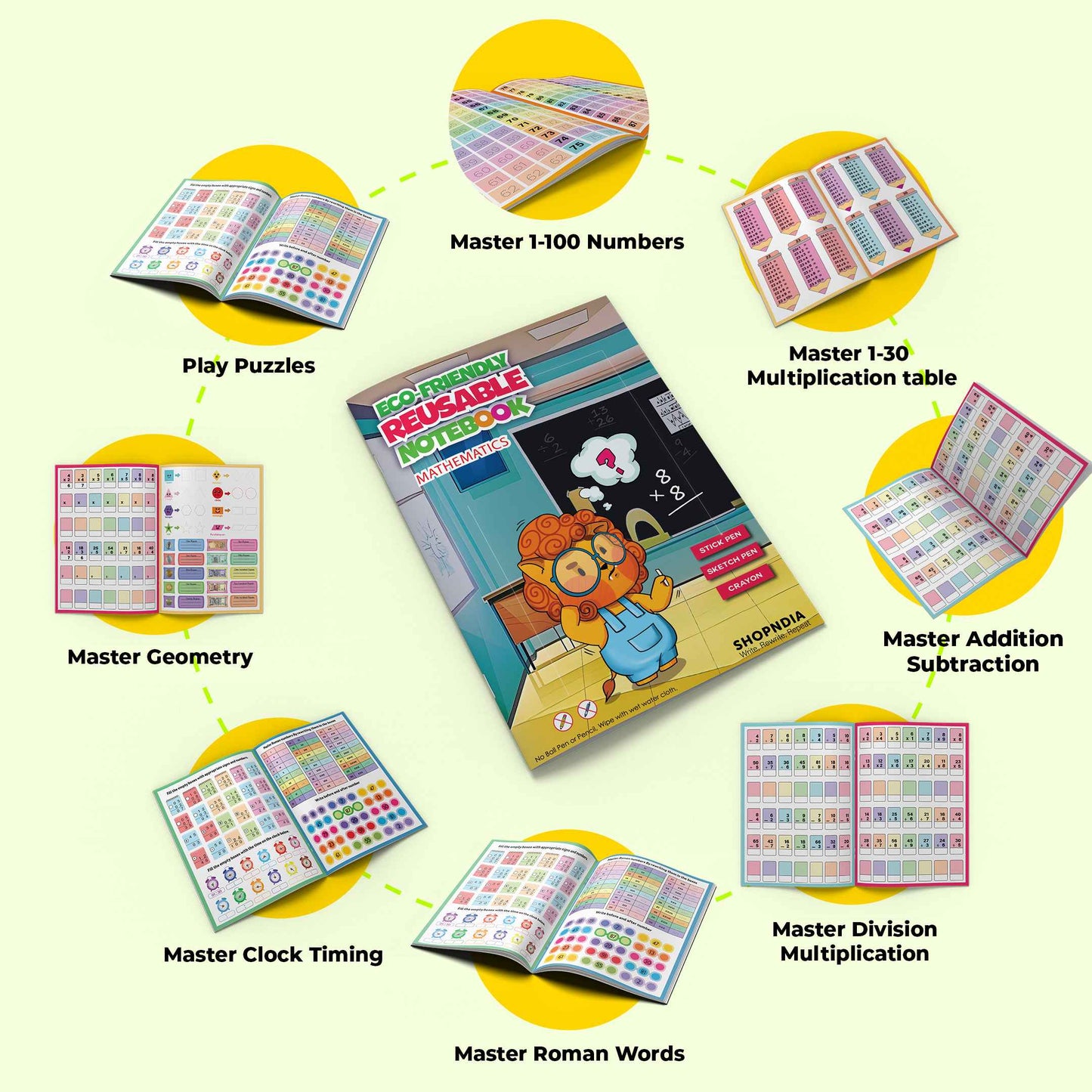 Gujarati Combo Eco Friendly Reusable Notebooks for Handwriting & Learning Skills Improvement RR