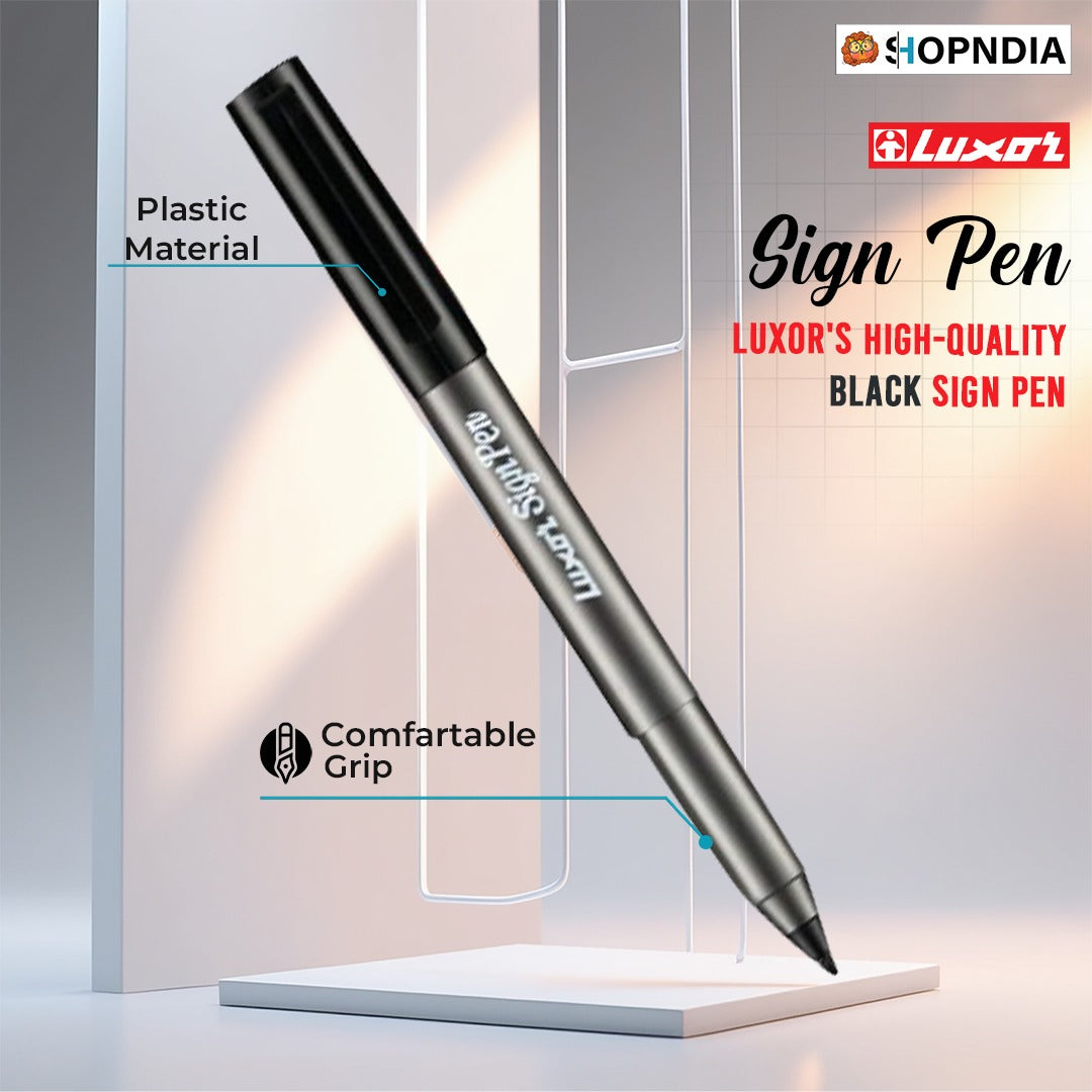 Luxor Sign Pen (Pack of 10) Smooth Writing, Bold Expression – Perfect for Every Use!