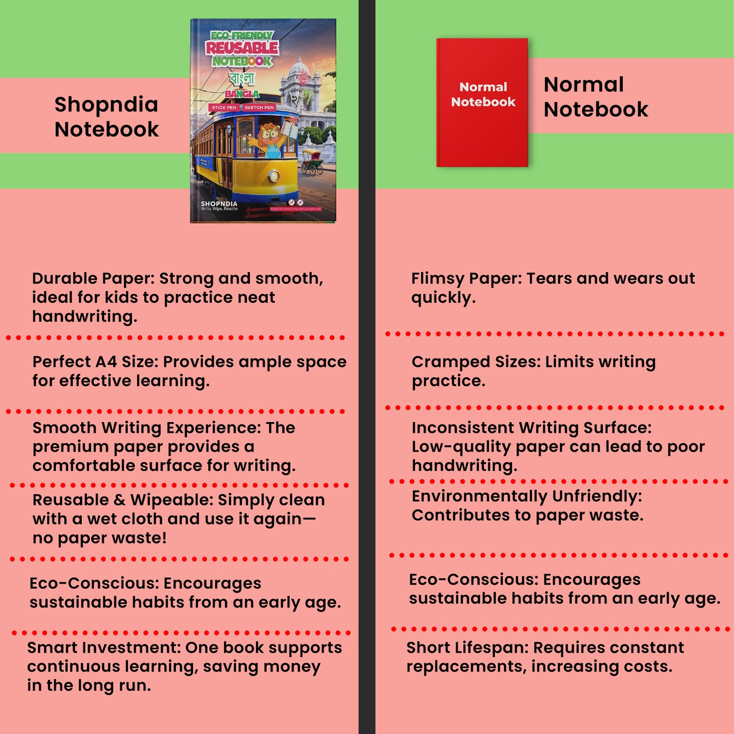 Bangla Eco Friendly Reusable Notebook