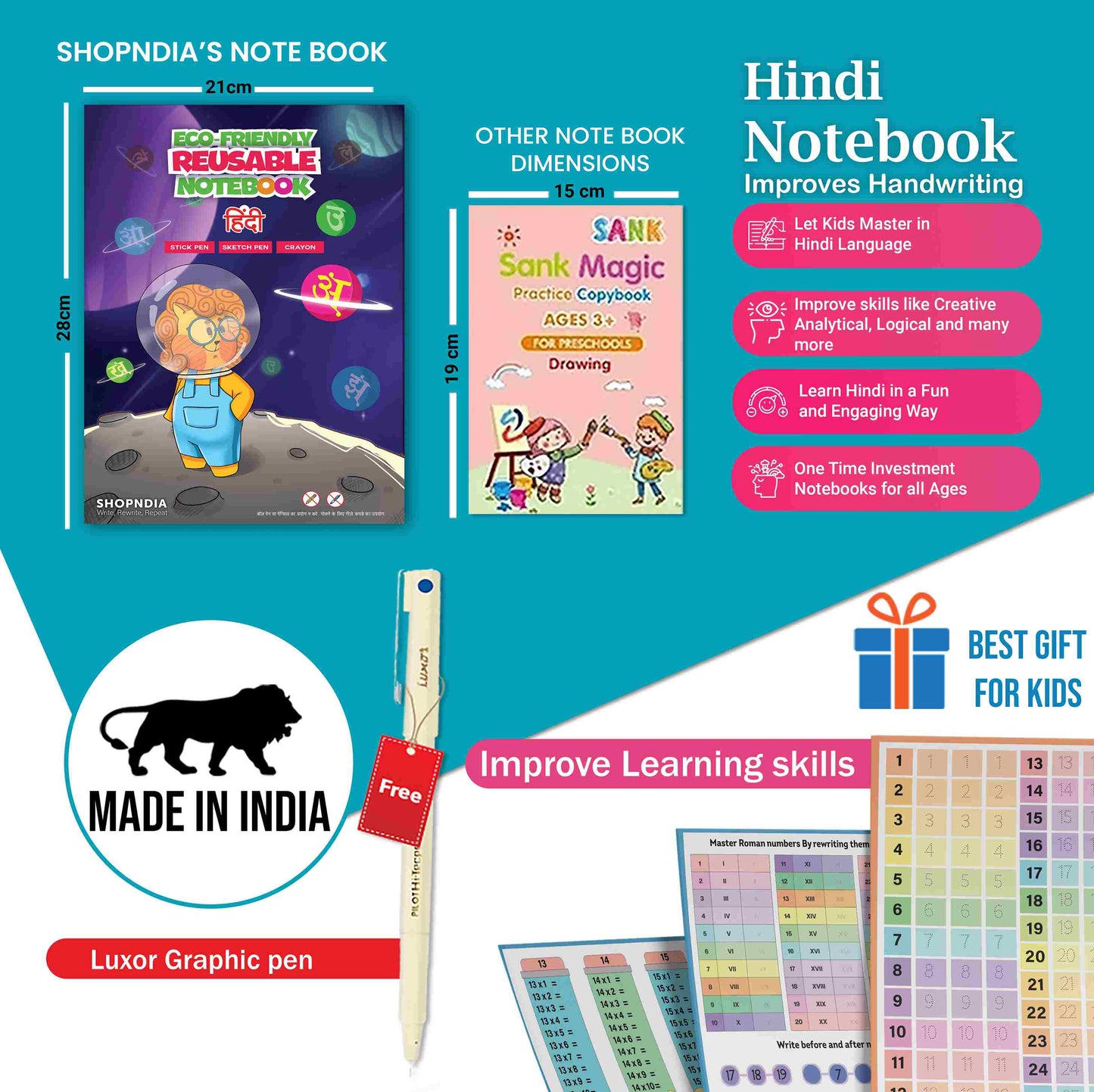 Hindi Eco-Friendly Reusable Notebooks