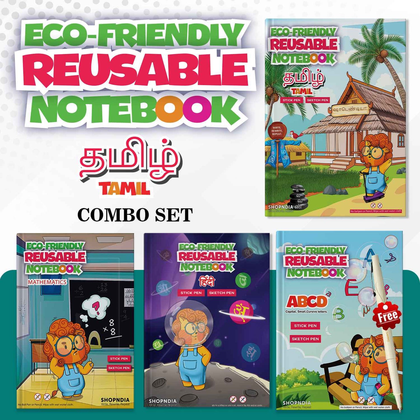 Tamil Combo Eco Friendly Reusable Set for Handwriting Improvement