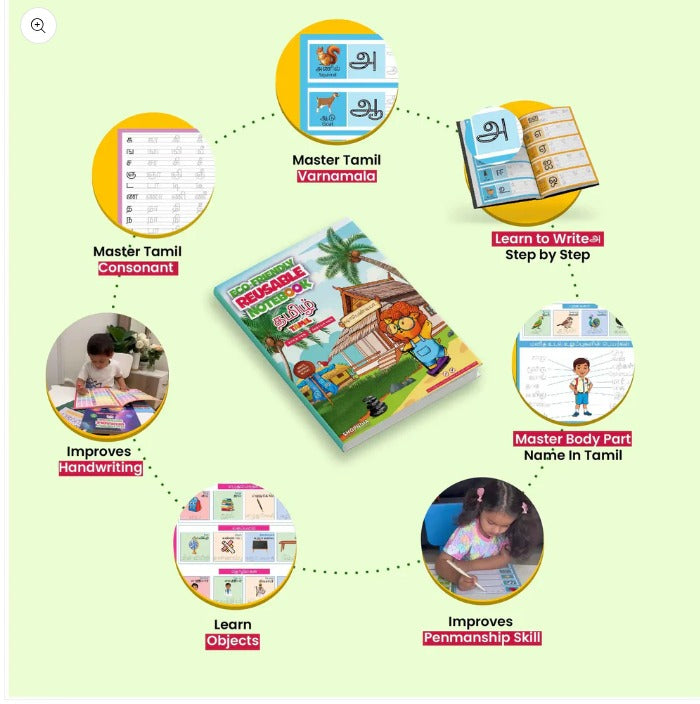 Tamil Plain Combo Eco Friendly Reusable Notebooks for Handwriting & Learning Skills Improvement  Shanmugpriya