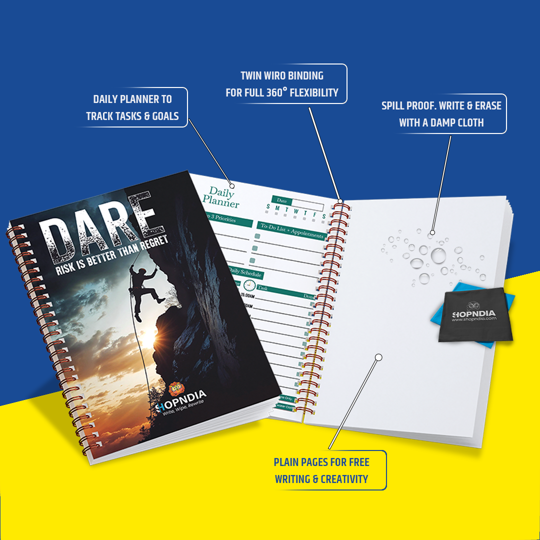 ✨ Shopndia Reusable Endless Diary – Write, Wipe & Rewrite Unlimited Times! LP✨