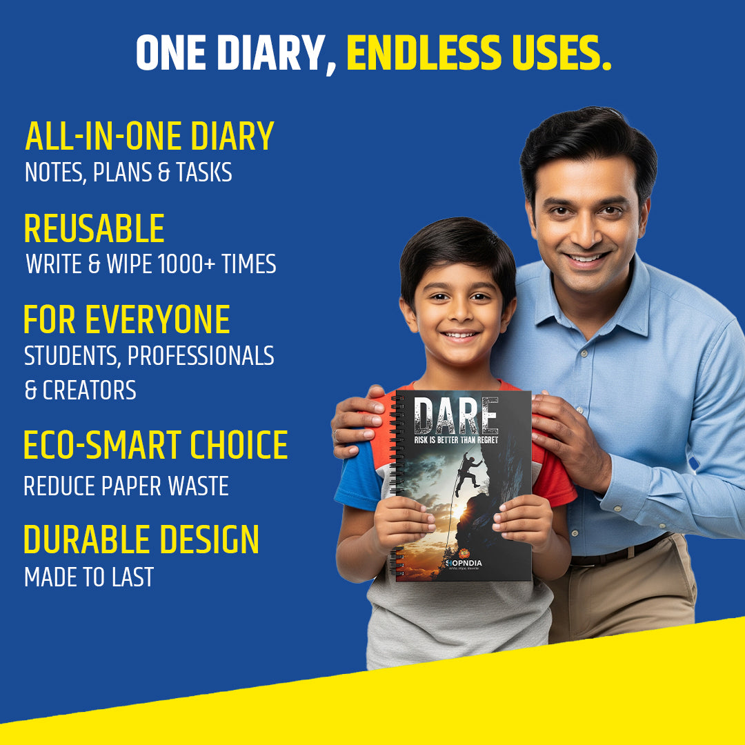 ✨ Shopndia Reusable Endless Diary – Write, Wipe & Rewrite Unlimited Times! LP✨