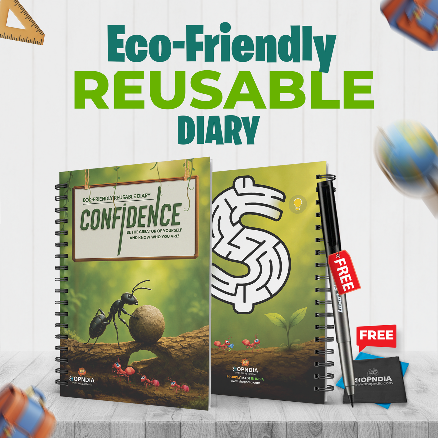 ✨ Shopndia Reusable Endless Diary – Write, Wipe & Rewrite Unlimited Times! LP✨