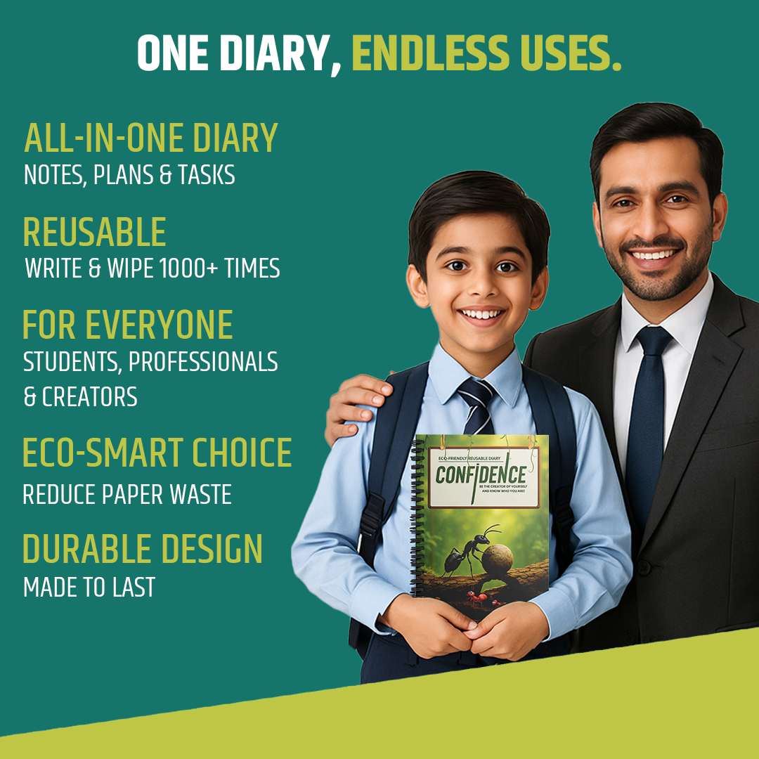 ✨ Shopndia Reusable Endless Diary – Write, Wipe & Rewrite Unlimited Times! LP✨