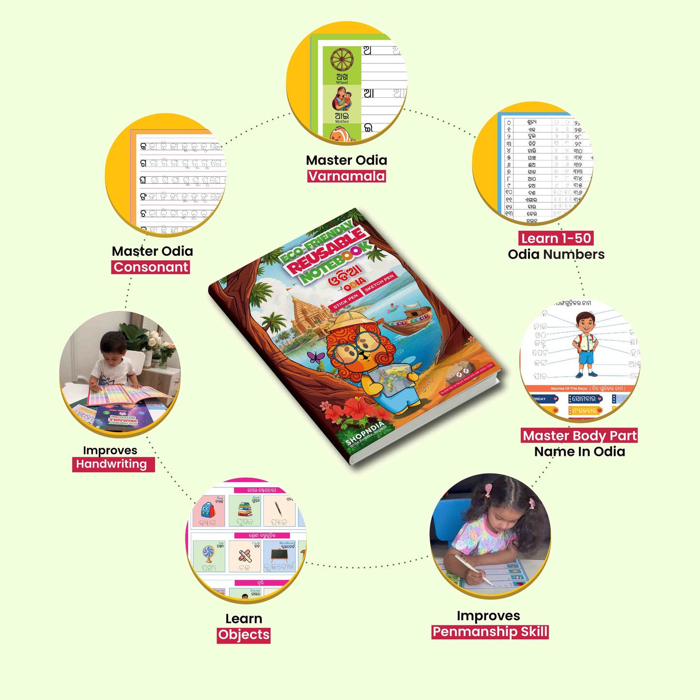 Odia Combo Eco Friendly Reusable Notebooks for Handwriting & Learning Skills Improvement