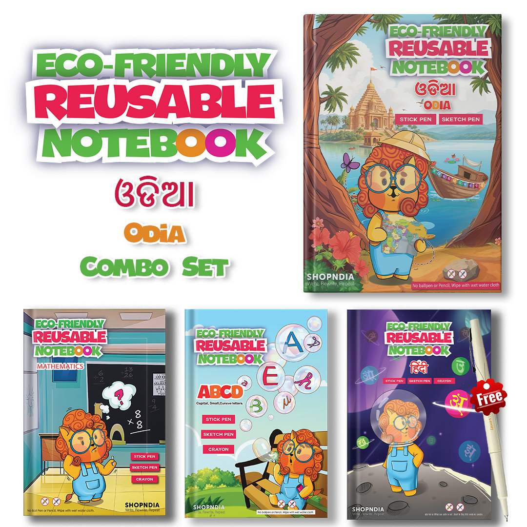 Odia Combo Eco Friendly Reusable Notebooks for Handwriting & Learning Skills Improvement